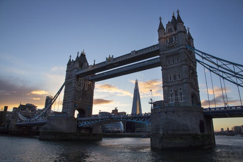 London cityscape across the River Thames with a view of Tower Bridge and the Shard, London, England, UK stock photography London cityscape across the River Thames with a view of Tower Bridge and the Shard, London, England, UK stock photography