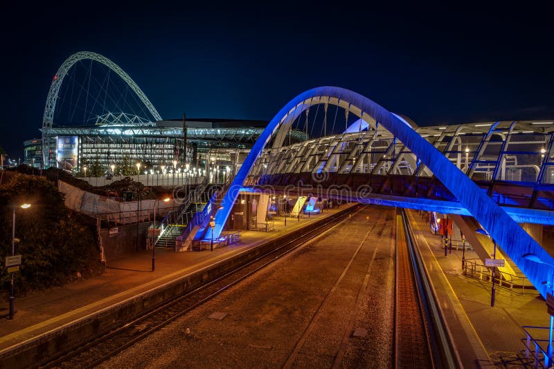 London, UK October 6, 2016 the Wembley Stadium and Wembley Train