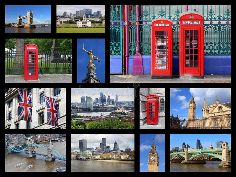 uk tourist attractions collage