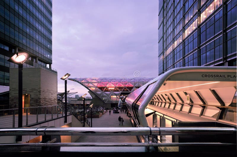 Pedestrian passage in Canary Wharf one of the two major business districts in London. London, United Kingdom - Decl 02, 2018 : Pedestrian passage in Canary Wharf stock image Pedestrian passage in Canary Wharf one of the two major business districts in London. London, United Kingdom - Decl 02, 2018 : Pedestrian passage in Canary Wharf stock image