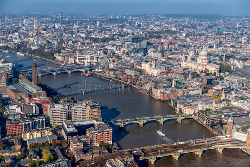 London view from the shard down the thames to westminster with st paus and the BT tower