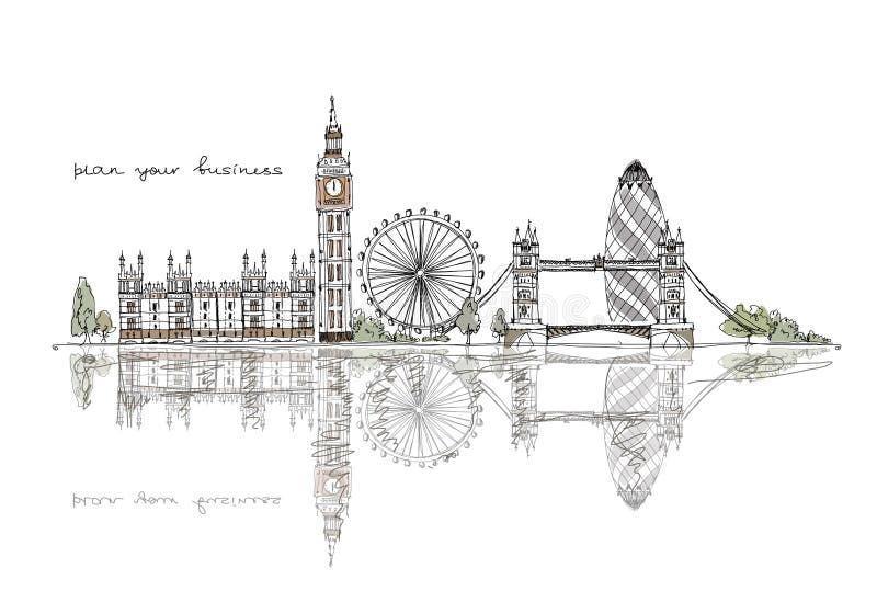 Londres, colección del bosquejo ilustración del vector Londres, colección del bosquejo ilustración del vector