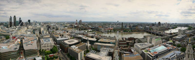 Panoramic view of London with the River Thames passing in the middle of the city. Panoramic view of London with the River Thames passing in the middle of the city.