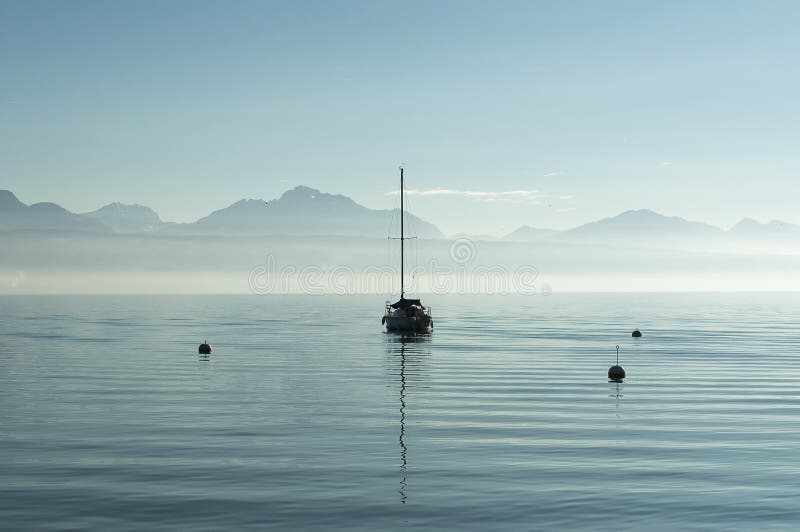 Lone boat in a lake