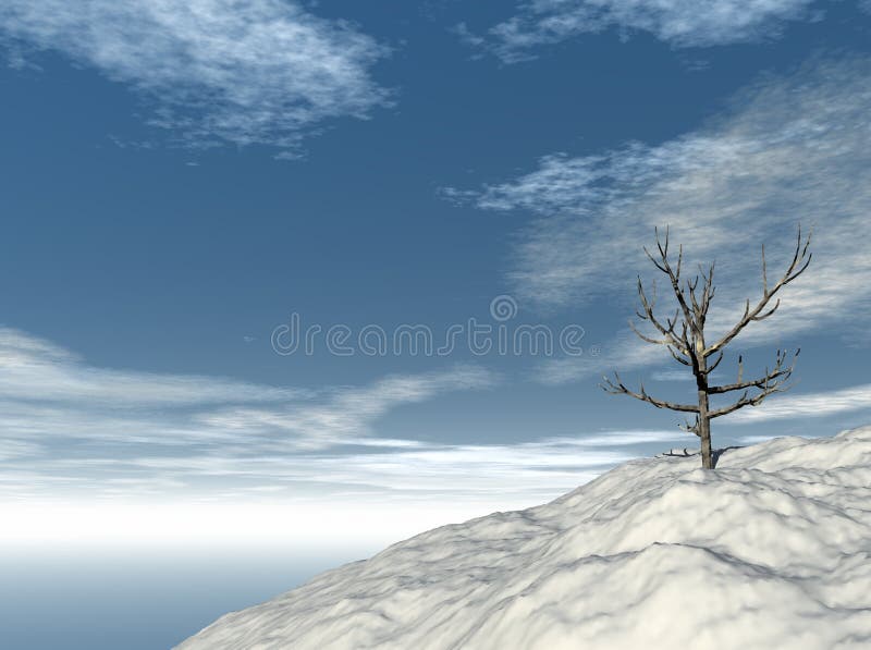 Pomul singuratic iarna stock illustration