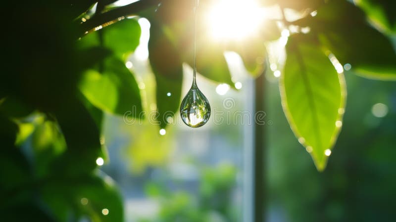 A lone water droplet clings to the underside of a spoon, mirroring the distorted view of the outdoors visible through. Mirroring object stock images, royalty-free photos and pictures