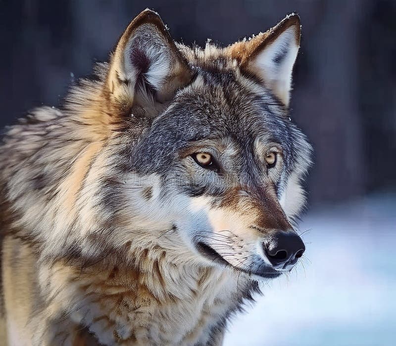 Lone Wolf in inverno illustrazione di stock
