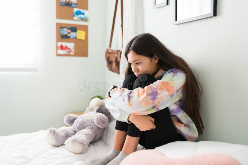 Very Young Teen Girl On The Bed