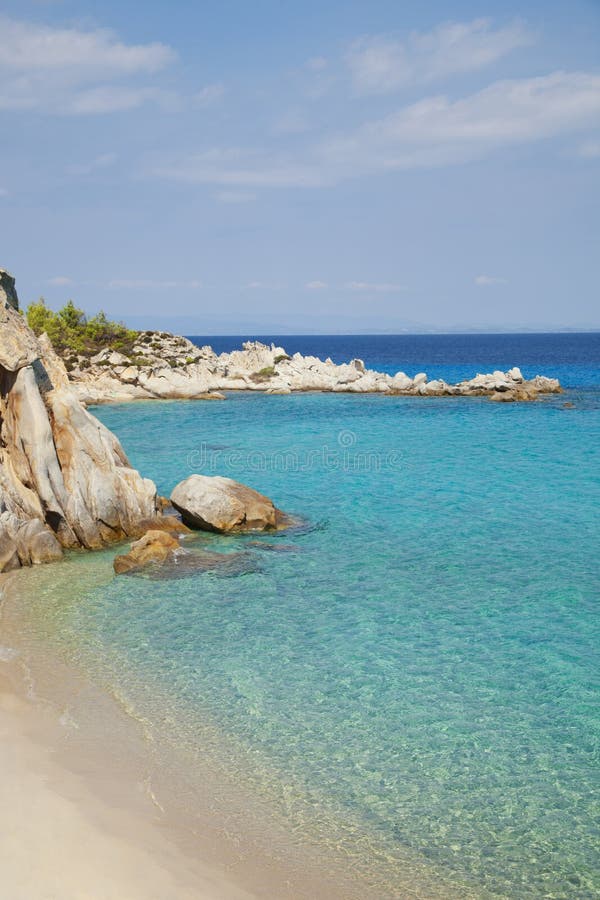 Lonely Beach in Mediterranean Stock Photo - Image of nature, summer ...