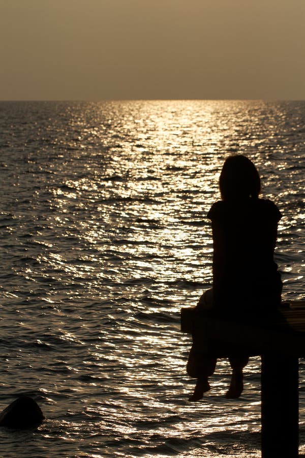 Lonely girl stock image. Image of lonely, person, sunset 27963811