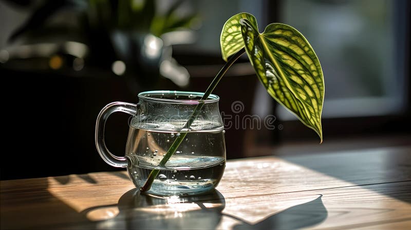 Lonely Plant Watered by Generative AI royalty free illustration