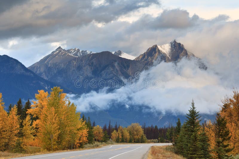 Lonely road crossing the Canadian