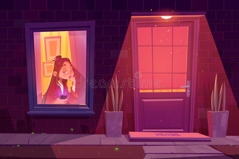 Lonely Sad Girl Sitting Alone at Window with Phone Stock Vector - Illustration of home, lockdown: 220125882 Lonely Sad Girl Sitting Alone at Window with Phone Stock Vector - Illustration of home, lockdown: 220125882