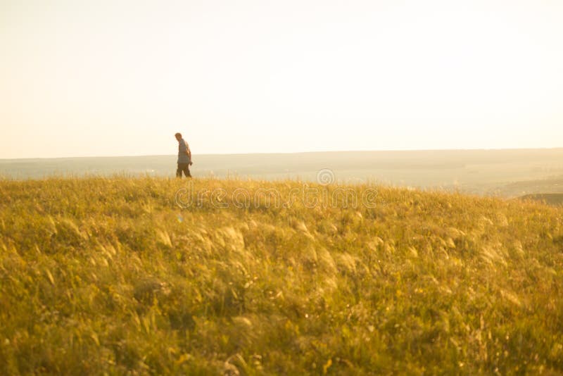 Lonely silhouette of a man royalty free stock images