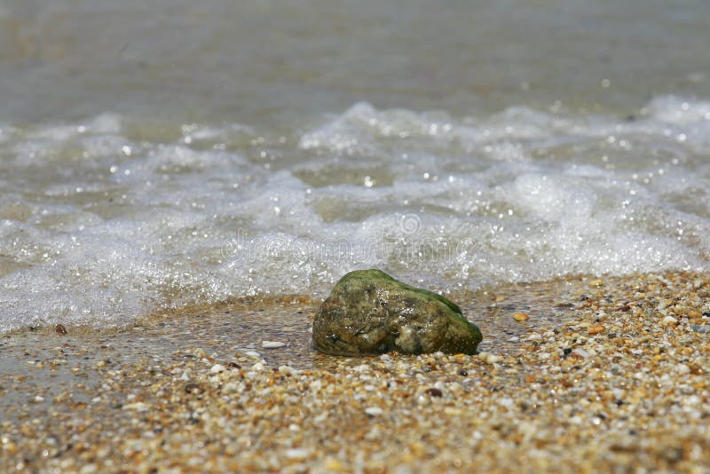 Lonely stone at beach