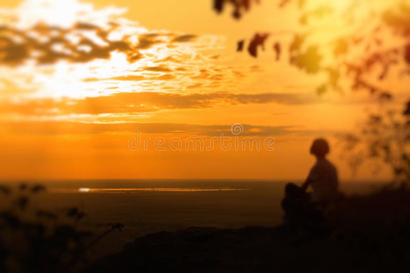 Premium Photo  Sad woman silhouette worried at sunset