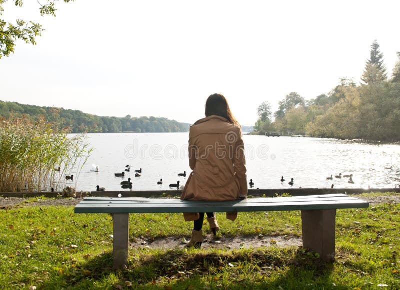 Lonely young woman royalty free stock image