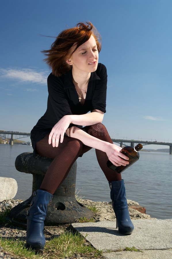 Lonely Young Woman Feeling Very Sad Stock Photo - Image of alone ...