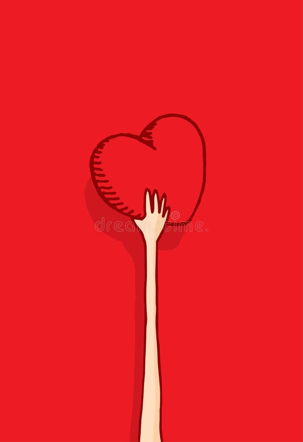Download Long Arm Giving Away His Heart Stock Vector - Illustration of long, valentine: 39511491