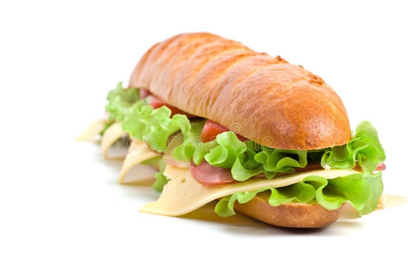 Long baguette sandwich