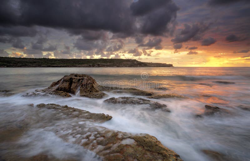 Long Bay Malabar sunrise royalty free stock photo Long Bay Malabar sunrise royalty free stock photo