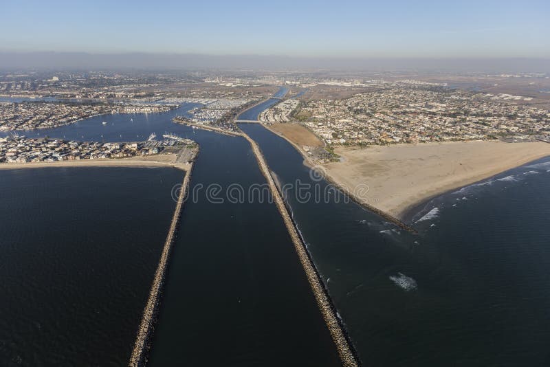 Long Beach Alamitos Bay Harbor Entrance Aerial