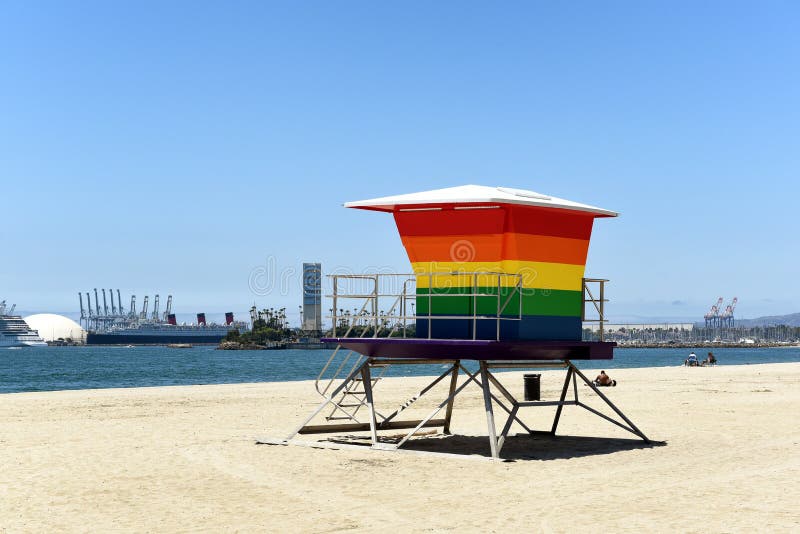 Long Beach Calif 5 Jul 2021 Pride Tower At Shoreline Way And 12th