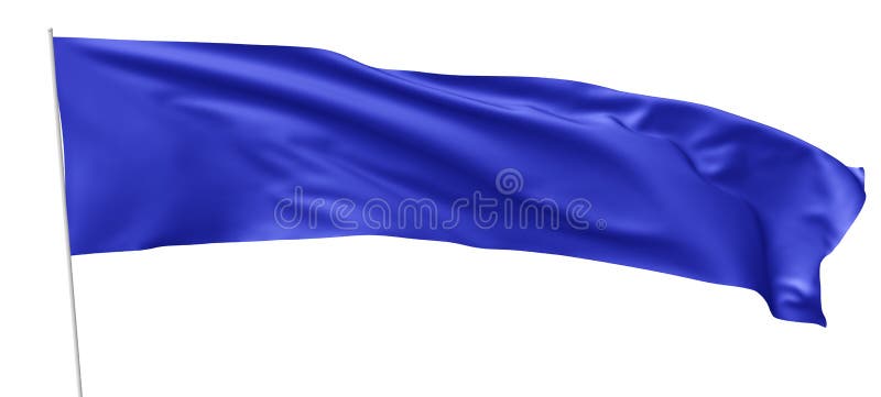 Long blue flag with flagpole waving in wind royalty free illustration Long blue flag with flagpole waving in wind royalty free illustration