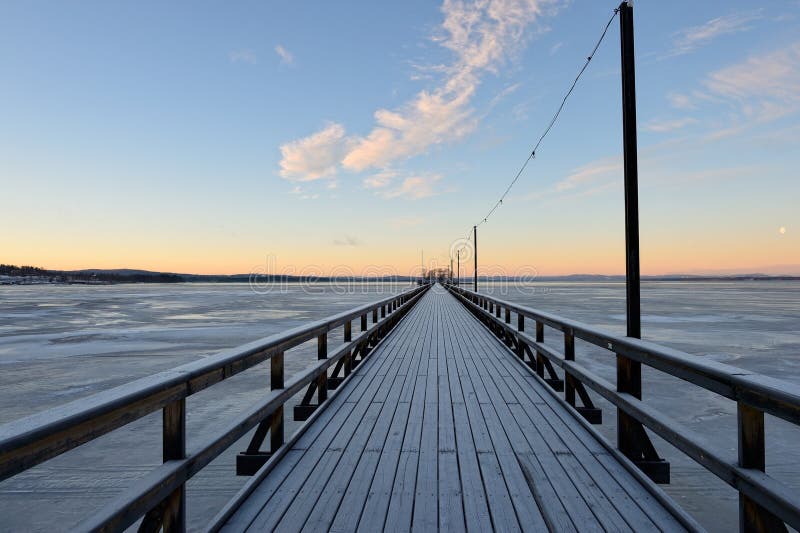 The long bridge at RÃ¤ttvik, Dalarna County, Sweden
