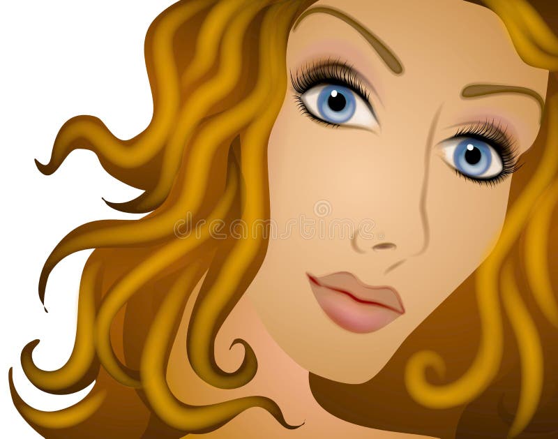 Long Brown Curly Hair Woman