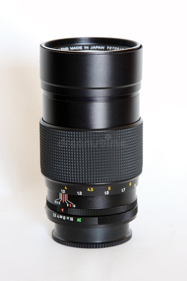 Long camera zoom lens stock image. Image of single, zoom 12499427