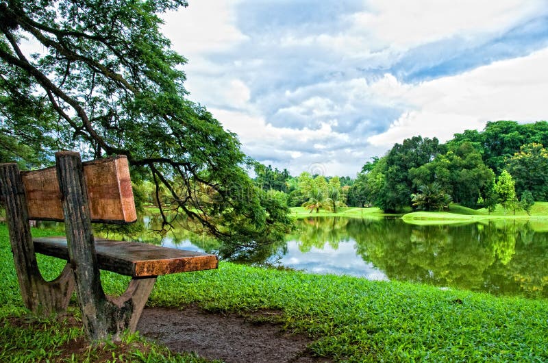 Long Chair in the Park royalty free stock photo