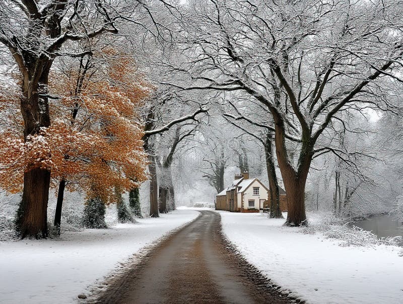 Long Christmas journey home stock image