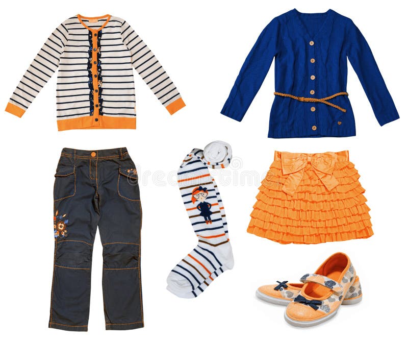 Long collage de vêtements d'enfants de douille images stock Long collage de vêtements d'enfants de douille images stock