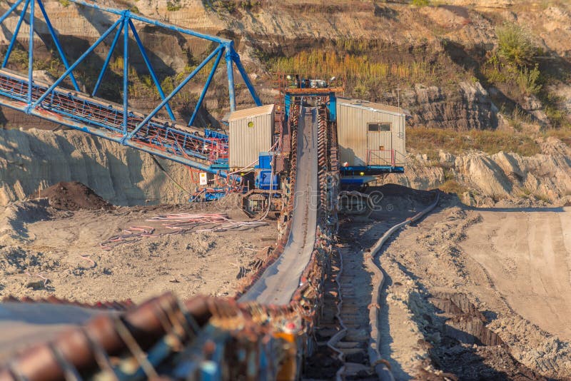 Long Conveyor Belt Transporting Ore Stock Photo Image of earth, giant