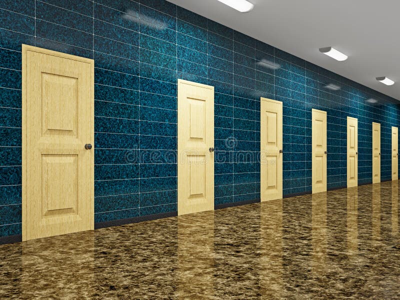 A long corridor vector illustration