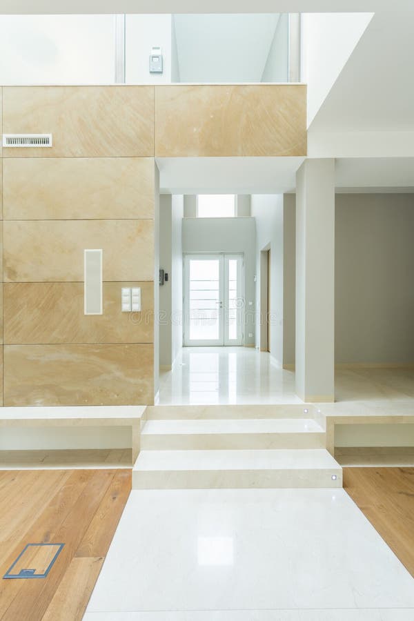 Long corridor in huge apartment royalty free illustration