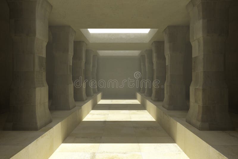 Long corridor of pillars royalty free illustration