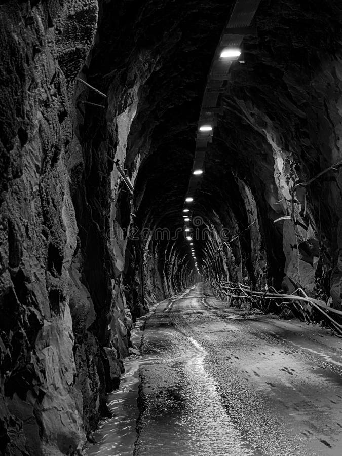 Long Dark Tunnel, Black And White Stock Images Image 31825224