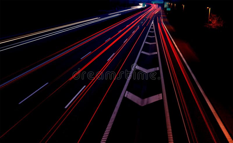 Long exposure car lights in Denmark