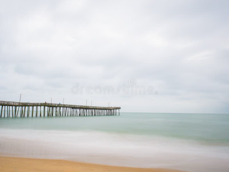 Long exposure of the fishing pier and Atlantic Ocean, in Virginia Beach, Virginia.