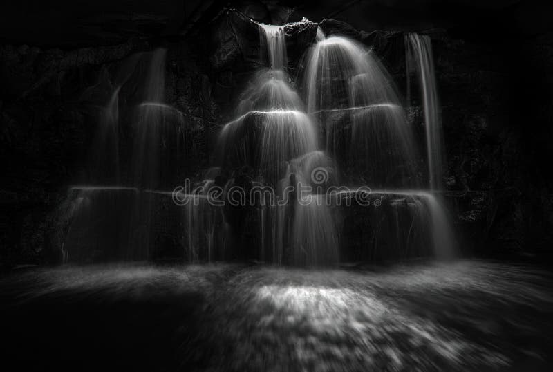 Monochrome waterfall cascade Agadir Morocco