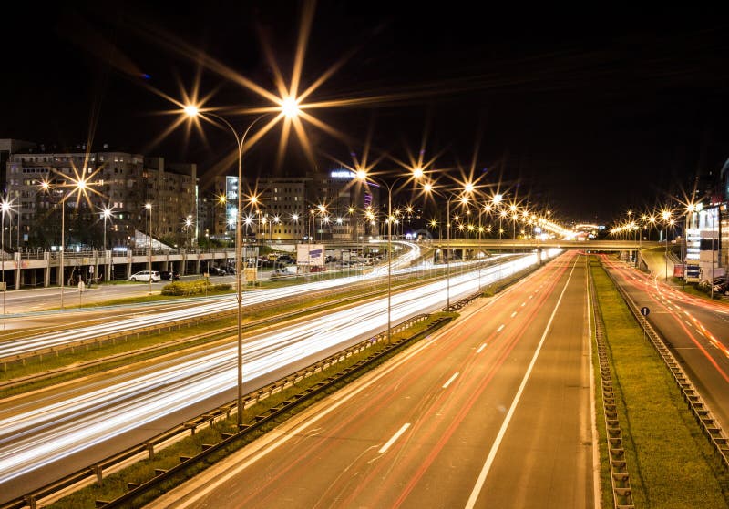 Long Exposure Night Traffic Picture. Image: 92460359