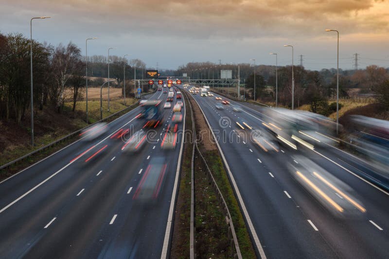 Fast Moving Traffic On The M42 Near Birmingham UK Editorial Stock fast-moving-traffic-on-the-m42-near-birmingham-uk-editorial-stock