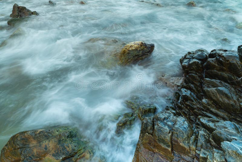 Long exposure seashore using tripod stock photo Long exposure seashore using tripod stock photo