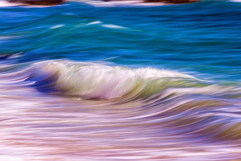 Long exposure waves on the ocean. Concept clean layout stock images, royalty-free photos and pictures