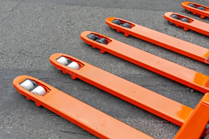 Long Forks Pallet Jack stock photo. Image of pallet 223701270