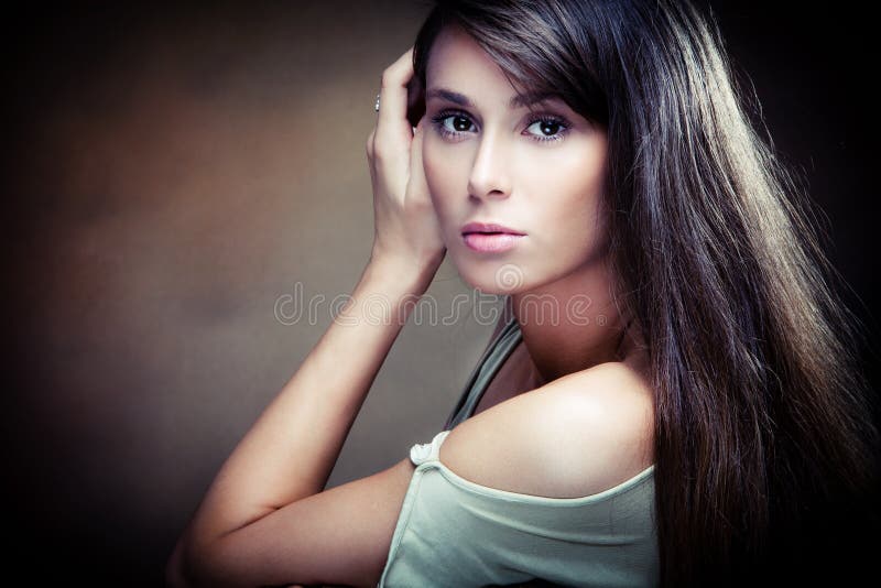 Long hair woman portrait stock image. Image of fashion - 20722421