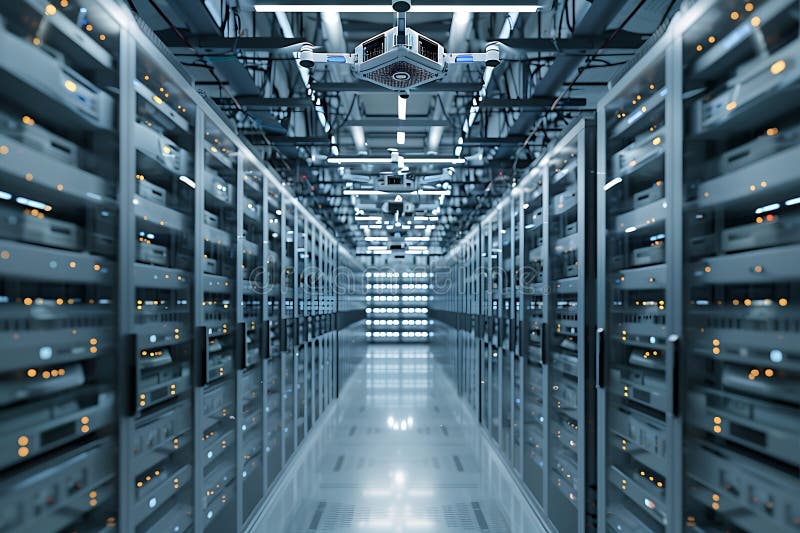 Modern Data Center Servers, Network, Technology, Infrastructure, Computing vector illustration