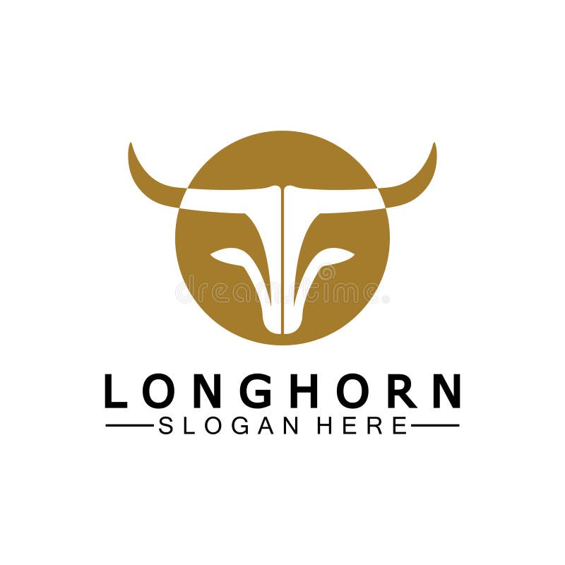Long Horn Logo Template Vector Illustration Design Stock Vector